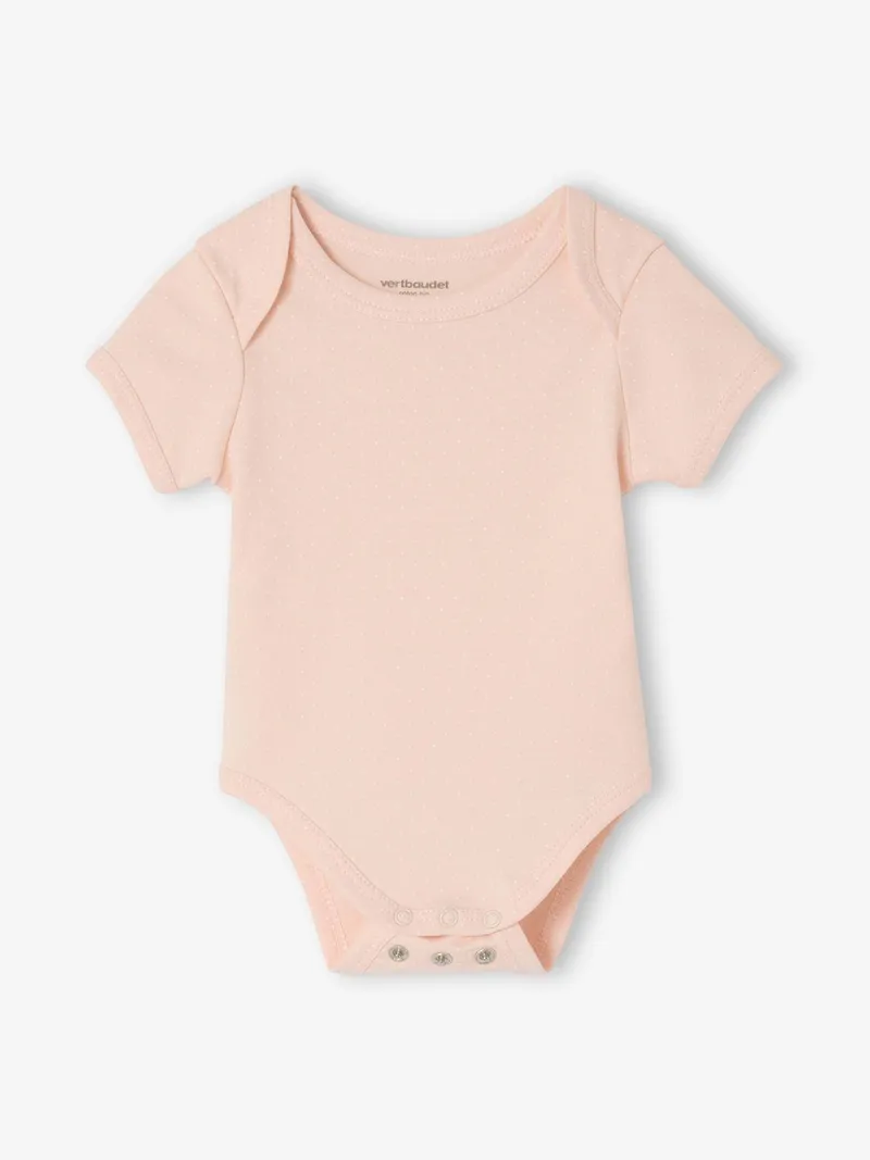 Vertbaudet 3er-Pack Baby Bodys mit kurzen Ärmeln, Hellrosa, – Produktbild 2 von 3