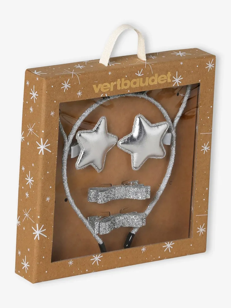 Vertbaudet Set aus Haarband, Silber, – Produktbild 1 von 4