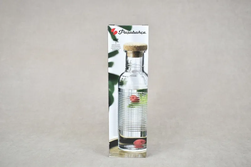 Pasabahce Pasabahce Trinkflasche HOOP Flasche aus Glas mit einem Bambusdeckel Transparent 1 Liter – Produktbild 3 von 3