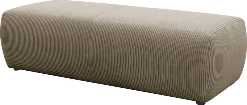 DOMO collection Hocker BRANDON, komfortabel, große Ausführung passend zu "Brandon", auch in Cord, Braun, – Produktbild 2 von 5