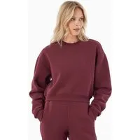 ORGANICATION ORGANICATION SILLIVIA | Essentials Crop-Sweatshirt aus Bio-Baumwolle und recyceltem Polyester, Bordeaux, – Produktbild 1 von 1