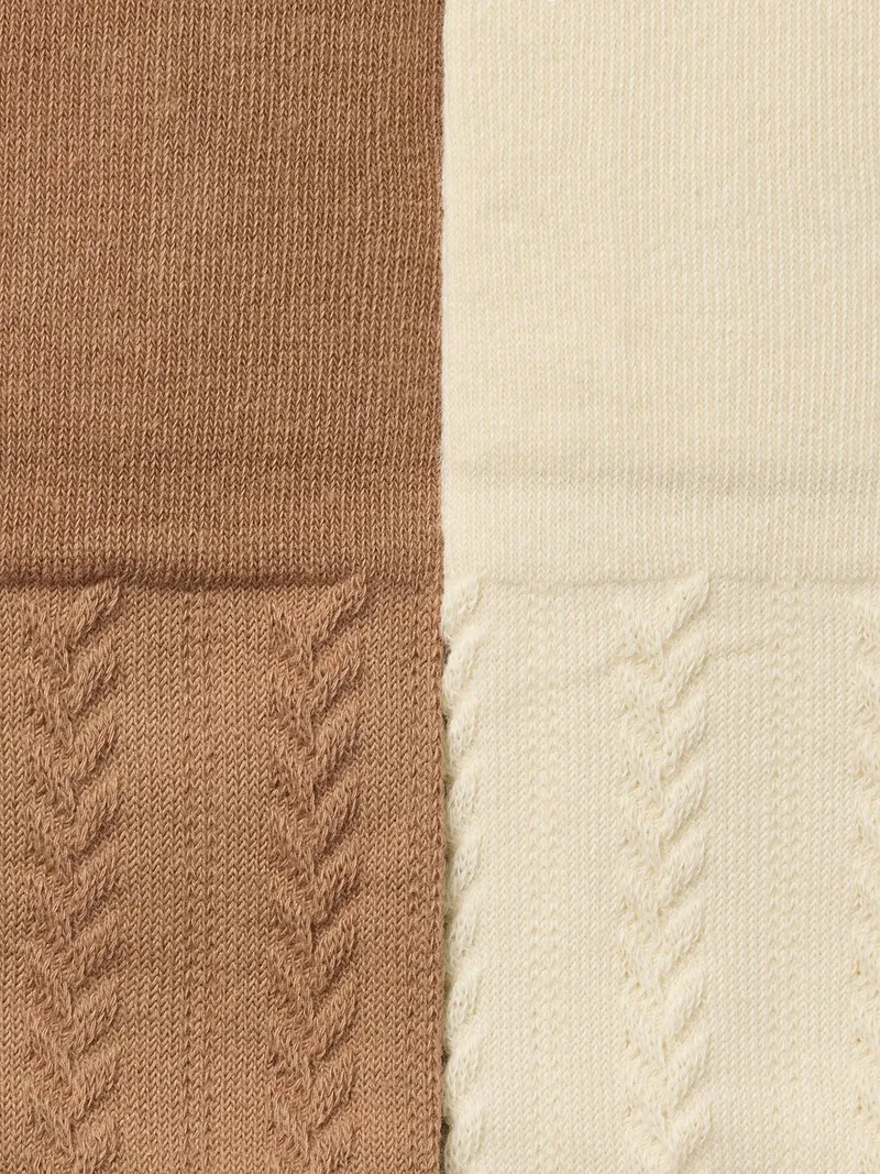 Vertbaudet 2er-Pack Mädchen Baby Strumpfhosen Ajourstrick, Wollweiß, – Produktbild 2 von 2