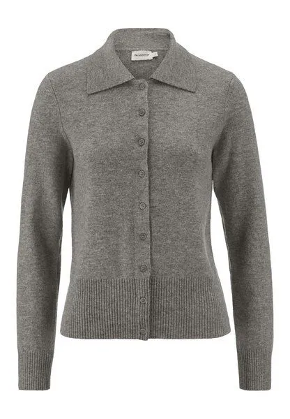 hessnatur hessnatur Strickjacke Regular aus Schurwolle mit Cashmere, Grau, – Produktbild 3 von 4
