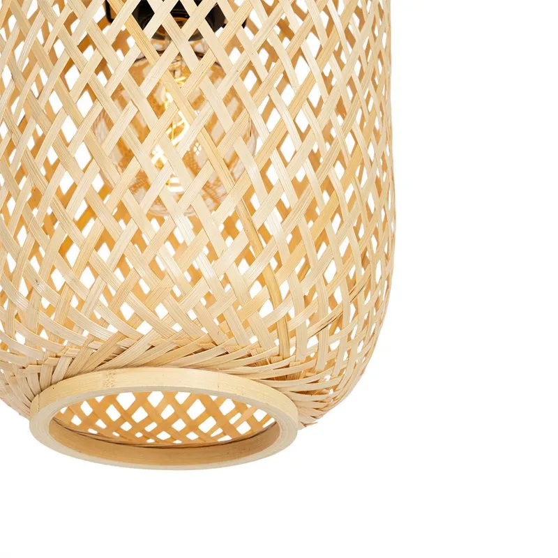 Qazqa Stehlampe Yvonne, ohne Leuchtmittel, Warmweiß, QAZQA Stehlampe, e27, Naturel, Bamboo, Japandi – Produktbild 3 von 3