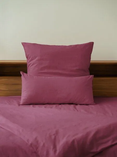 erlich textil erlich textil Michel Kopfkissenbezug aus Bio-Baumwolle, Leinen Mix, made in Europe, Waldbeere, – Produktbild 2 von 7