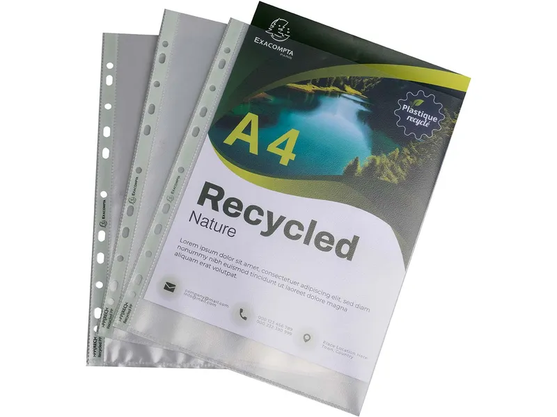 Exacompta 25 Exacompta Prospekthüllen "Forever" Recycling-PP, DIN A4, 120µ, genarbt – Produktbild 1 von 1