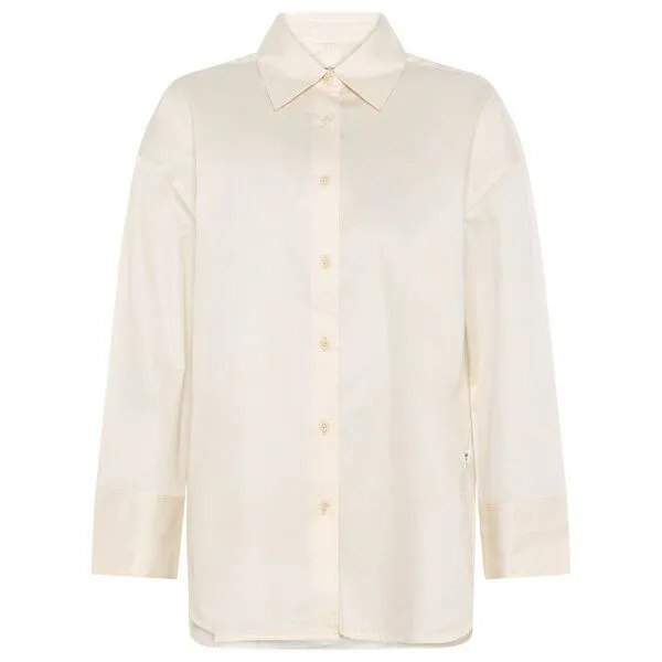 KnowledgeCotton Apparel KnowledgeCotton Apparel Langarm-Bluse Dew relaxed, Egret, – Produktbild 1 von 4