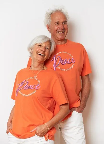 SPARKLES OF LIGHT SPARKLES OF LIGHT Yoga Shirt | PEACE WITH YOU & ME, Rot-orange (orange), – Produktbild 1 von 2