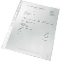 Leitz 25 Leitz Prospekthüllen aus Recyclingkunststoff DIN A4, genarbt, farblos, 110 µ – Produktbild 1 von 1