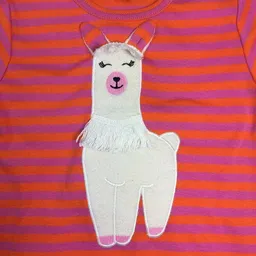 Pat und Patty Pat und Patty Gestreiftes Kinder Langarmshirt aus Bio-Baumwolle „Alpaka“ orange/pink ALP-7 – Produktbild 1 von 1