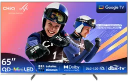 CHiQ M65QN9G Mini-LED-Fernseher (164 cm/65 Zoll, 4K Ultra HD, 4K UHD TV, Smart-TV, Google TV, Mini LED TV, DLG 120Hz, 4K Dolby Vision, Unterstützt Apple AirPlay) – Produktbild 1 von 1