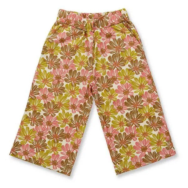 Sense Organics sense-organics Kinderhose mit Blumendruck, Modell WALA, Bunter blumendruck auf weiß, – Produktbild 1 von 2
