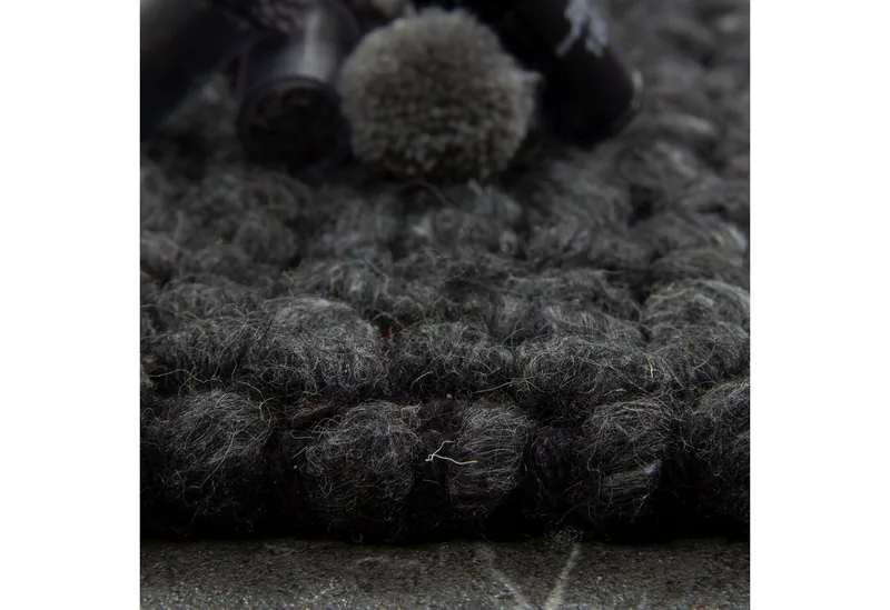 Consilio Concept Designteppich WOOLY Teppich Wohnzimmer Wolle Designer Natur Vegan, Kugelteppich, Filzkugelteppich, Wollteppich, Grau, – Produktbild 3 von 5