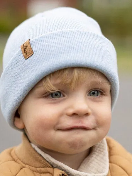 FUXBAU FUXBAU Kinder Merino Kork Beanie, Eisblau, – Produktbild 3 von 4