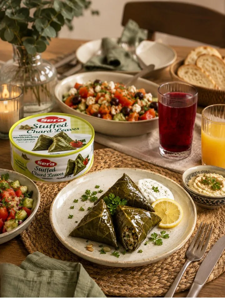 SERA FOOD Fertiggericht Gefüllte Mangoldblätter – mediterran & servierfertig, (Vegane Konserven), Spezialität, servierfertig, vegan/vegetarisch, hochwertige Zutaten – Produktbild 3 von 4