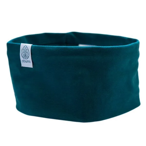 obumi obumi STIRNBAND BREIT AUS BIO JERSEY IN VIELEN FARBEN, Petrol, – Produktbild 3 von 4