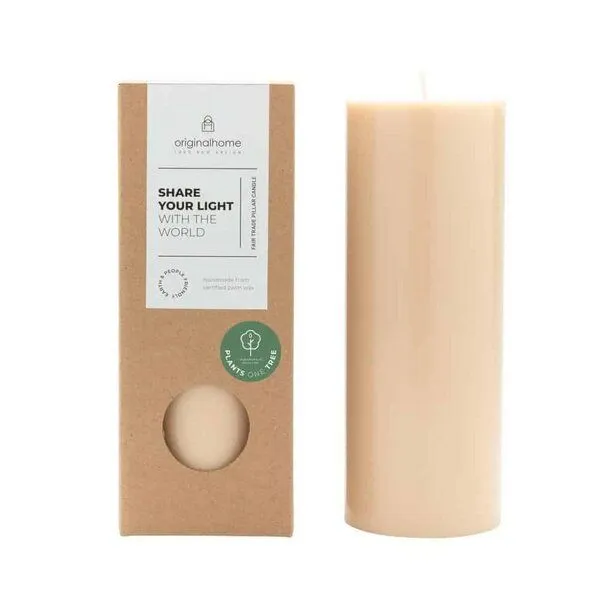 Originalhome Originalhome Geruchsneutrale Stumpenkerze – vegan & fair., Beige, – Produktbild 1 von 4