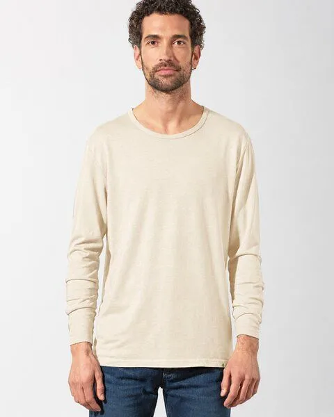 HempAge HempAge Klassisches Langarmshirt Hanf/Biobaumwolle, Gobi(beige), – Produktbild 2 von 4