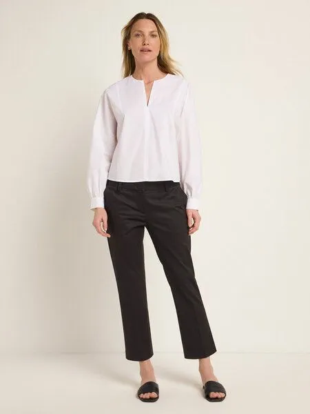 LANIUS LANIUS Bluse mit Kräuseln (GOTS) aus Bio-Baumwolle, White, – Produktbild 3 von 5