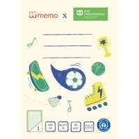 Memo memo x SOS-Kinderdörfer weltweit Schulheft DIN A5, 16 Blatt, Lin. 1, Kontrastlineatur – Produktbild 1 von 1