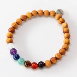 Divasya Divasya Minimalistisches 7 Chakren Armband mit Edelsteinen & Sandelholz – Produktbild 1 von 1