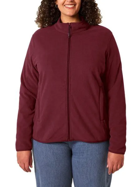 YTWOO YTWOO Damen Fleecejacke enganliegend aus 100% recyceltem Polyester, Burgundy, – Produktbild 1 von 4