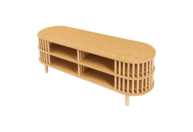 en.casa TV-Schrank Fernsehtisch »Jarvenpaa« 140x40x50 cm Bambus, Beige, – Produktbild 5 von 5