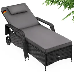 Casaria® Casaria® Polyrattan Gartenliege 193x90x43cm – Produktbild 1 von 1