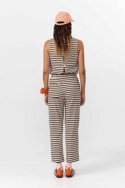 SUITE13LAB Suite13lab Damen-Straighthose MORGON gestreift, Schwarz, – Produktbild 3 von 4