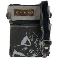 Sunsa Sunsa kleine Tasche Canvas Umhängetasche Katzenmotive Schultertasche schwarze Crossbody Bag – Produktbild 1 von 1