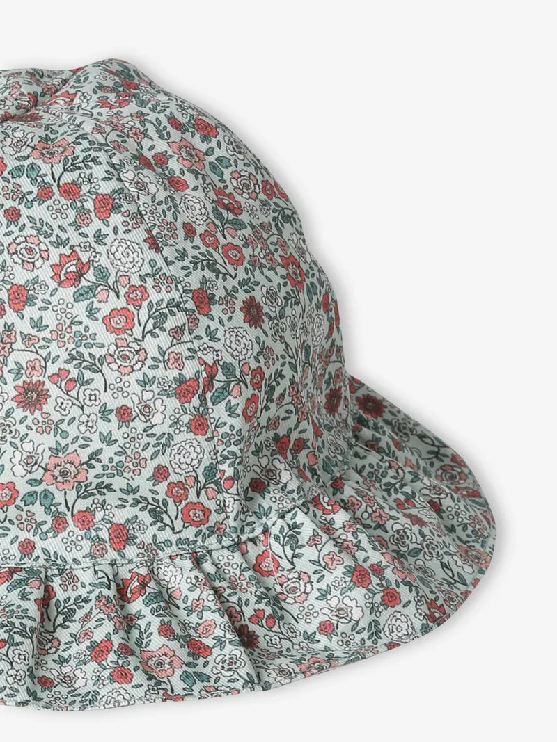 Vertbaudet Mädchen Baby Sonnenhut mit Blumenmuster salbei, Salbeigrün, – Produktbild 2 von 2