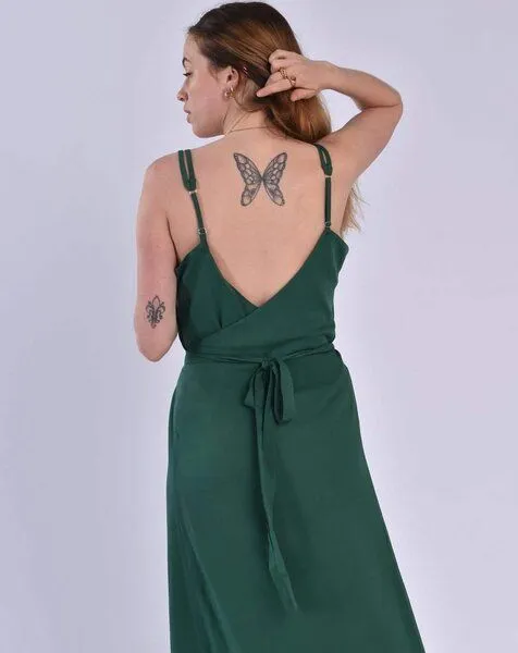 Aatise Aatise Langes Cocktailkleid rückenfrei mit Wickeleffekt Zino, Grün, – Produktbild 4 von 4