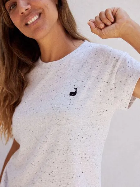 TWOTHIRDS TWOTHIRDS Basic Shirt Vegan "Sepanggar" aus Bio-Baumwolle, White neps, – Produktbild 1 von 3