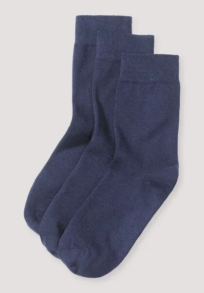 hessnatur hessnatur Socke im 3er- Pack aus Bio-Baumwolle, Marine, – Produktbild 1 von 2
