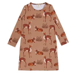 Walkiddy Kinder Nachthemd – Braun mit Rehmotiven, Langarm, weich & bequem | von Walkiddy – Produktbild 1 von 1