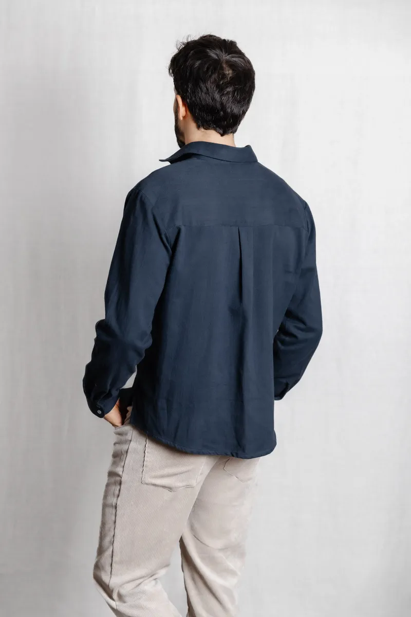 Jyoti - Fair Works Jyoti - Fair Works Herren vegan Hemd Nakshita Grau Blau, Dunkelgrau, – Produktbild 2 von 2