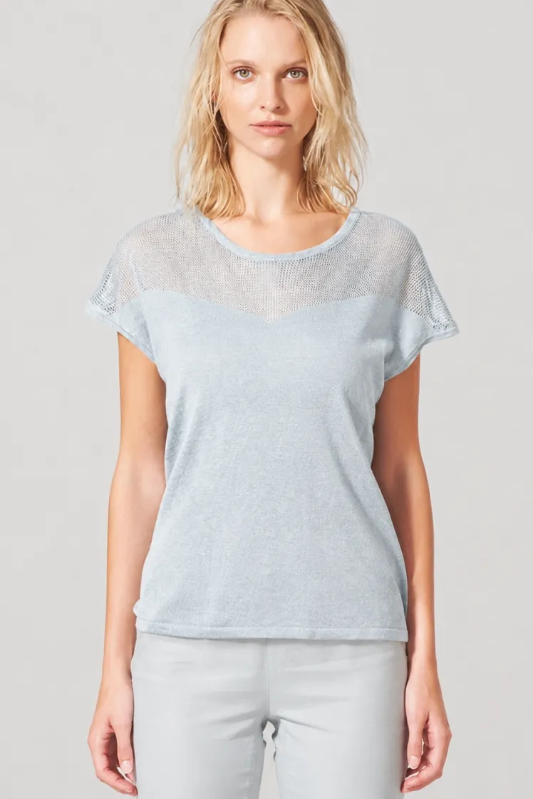 HempAge Hempage Damen vegan Top Mesh Platinum, Grau, – Produktbild 1 von 2