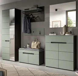 Inn.Furn Garderoben-Set Cooper, (Flurgarderobe in Salbei Grün und Basalt Grau, Komplett-Set 6-teilig), variable Inneneinteilung, Soft-Close-Funktion – Produktbild 1 von 1