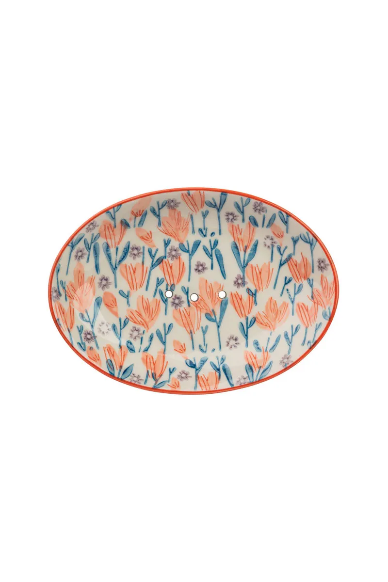 Tranquillo Seifenschale DOUCEUR FLORALE - blau – Produktbild 1 von 3