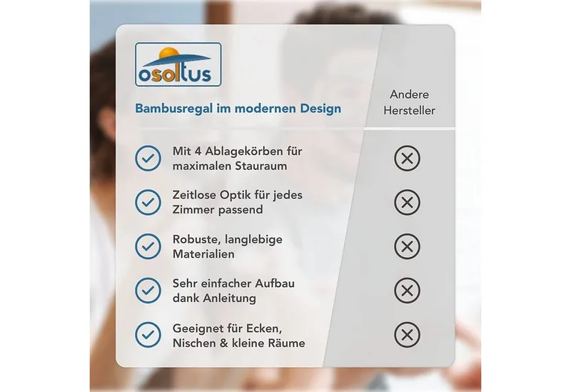 osoltus Badregal osoltus Badregal Korbregal Veile aus Bambus und … – Produktbild 4 von 5