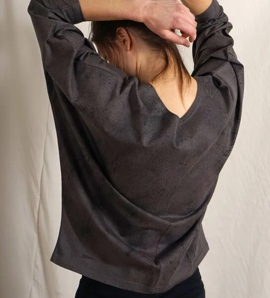 Lena Schokolade Lena Schokolade Top aus Bio-Baumwolle, Anthrazit sprenkel, – Produktbild 2 von 4