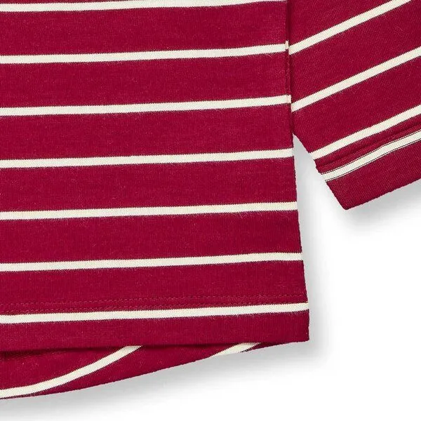 Sense Organics Sense Organics Baby Langarmshirt, Modell LEJA, Weinrot geringelt mit eichhörnchen, – Produktbild 4 von 4