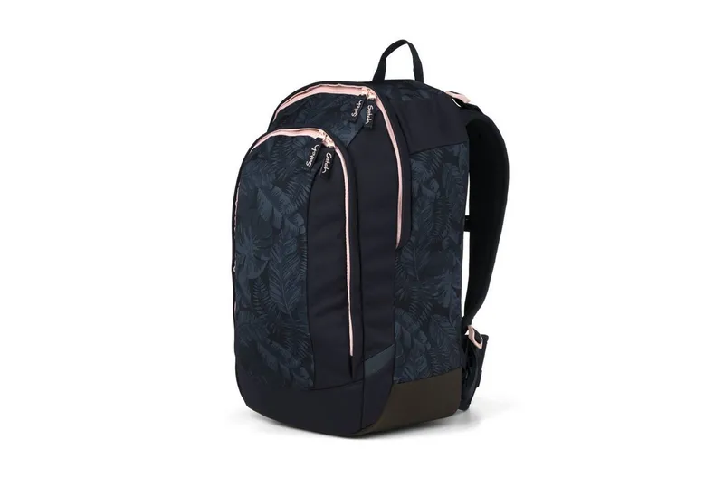 Satch Satch Schulranzen Schulrucksack-Set AIR Midnight Jungle 2-teilig (2-teilig), Schulranzen, ergonomisch, Laptop-Fach, Your-Size-System, Schwarz, – Produktbild 4 von 5