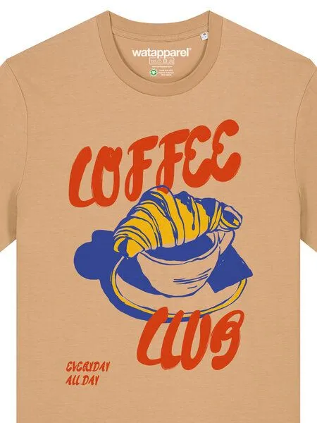 watapparel watapparel T-Shirt Unisex Coffee club, Latte, – Produktbild 3 von 4