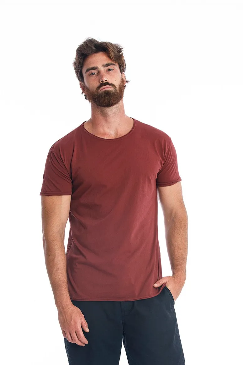 RAVENS VIEW IBIZA RAVENS VIEW IBIZA Herren vegan T-Shirt Rundhalsausschnitt Dunkel Granat, Dunkelrot, – Produktbild 2 von 2