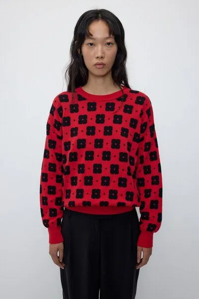 Rita Row Rita Row Strickpullover NODO mit Grafikmuster, Red, – Produktbild 3 von 4