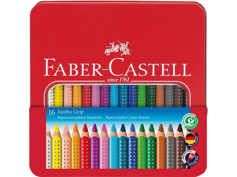 Faber-Castell Faber-Castell Buntstifte "Jumbo Grip", 16er-Set im Metalletui – Produktbild 1 von 1