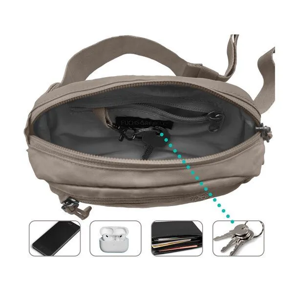 FUCHS & REBELL FUCHS & REBELL MIKA Mini Hip Bag Anti-Diebstahl, Beige, – Produktbild 4 von 4