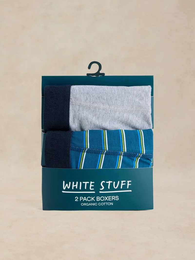 White Stuff Boxershorts Hove Doppelpack - M, Blau multi, – Produktbild 1 von 4