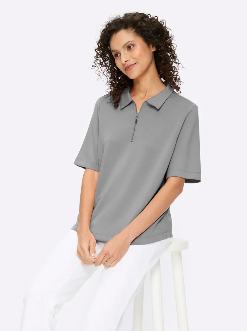 heine Poloshirt steingrau, Steingrau, – Produktbild 2 von 2